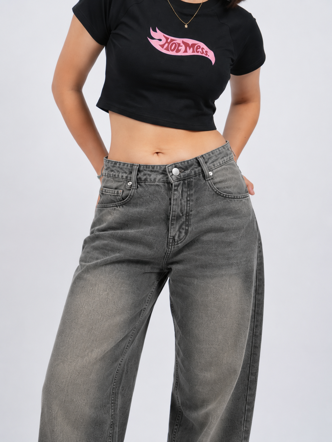 HotMess Crop Tee - Black
