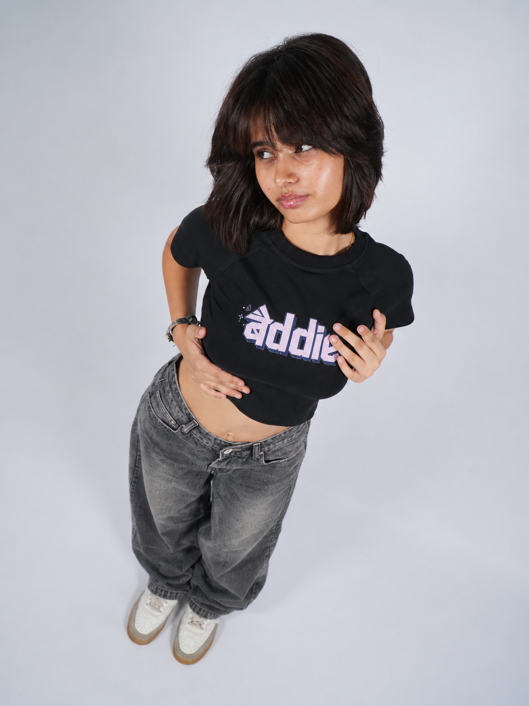 Baddie Crop Tee - Black