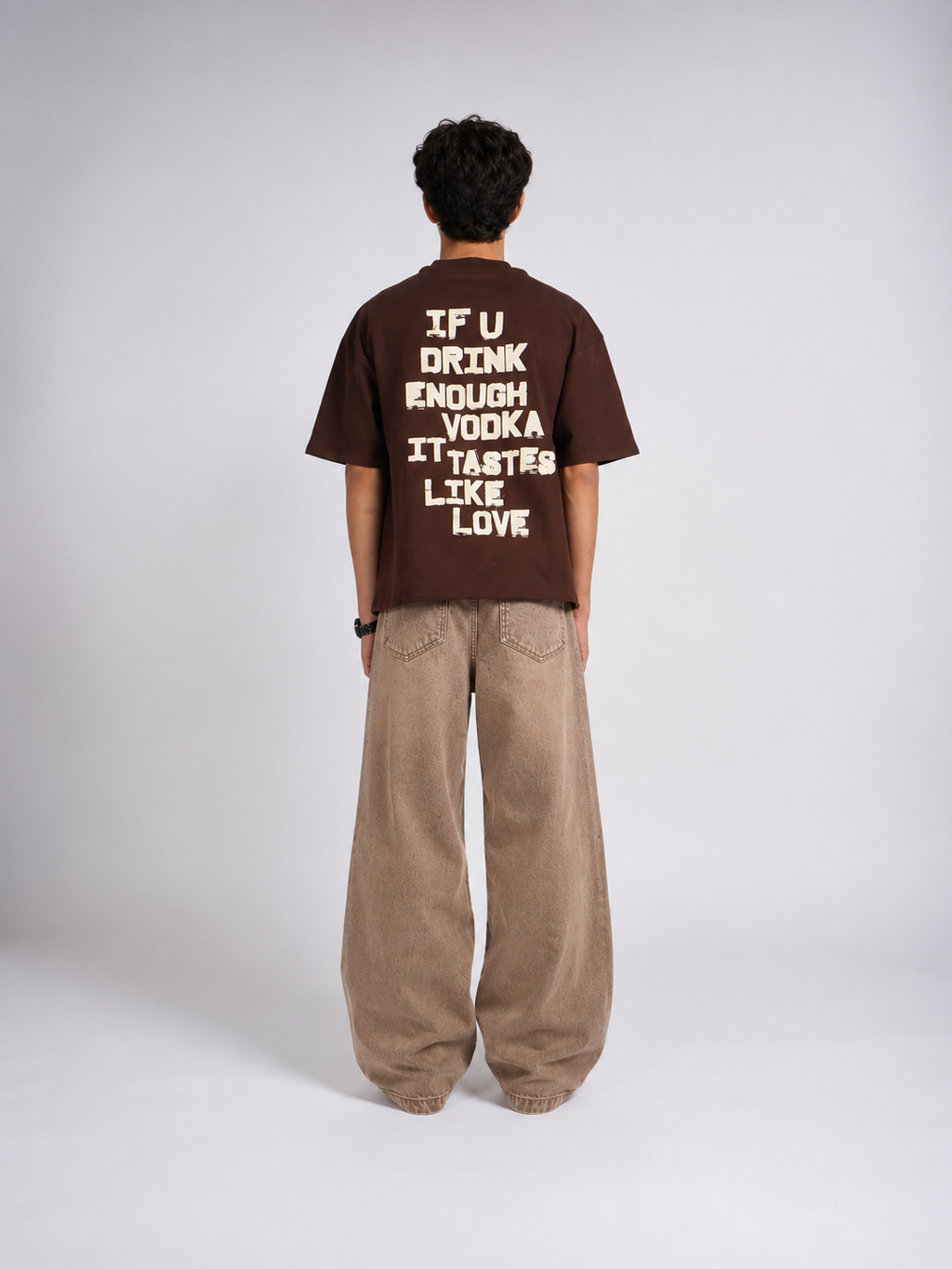 Hakuna Ma'Vodka Oversized Tee - Brown