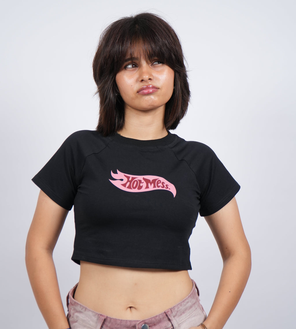 HotMess Crop Tee - Black