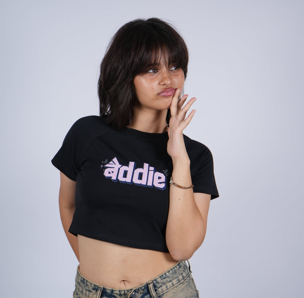 Baddie Crop Tee - Black
