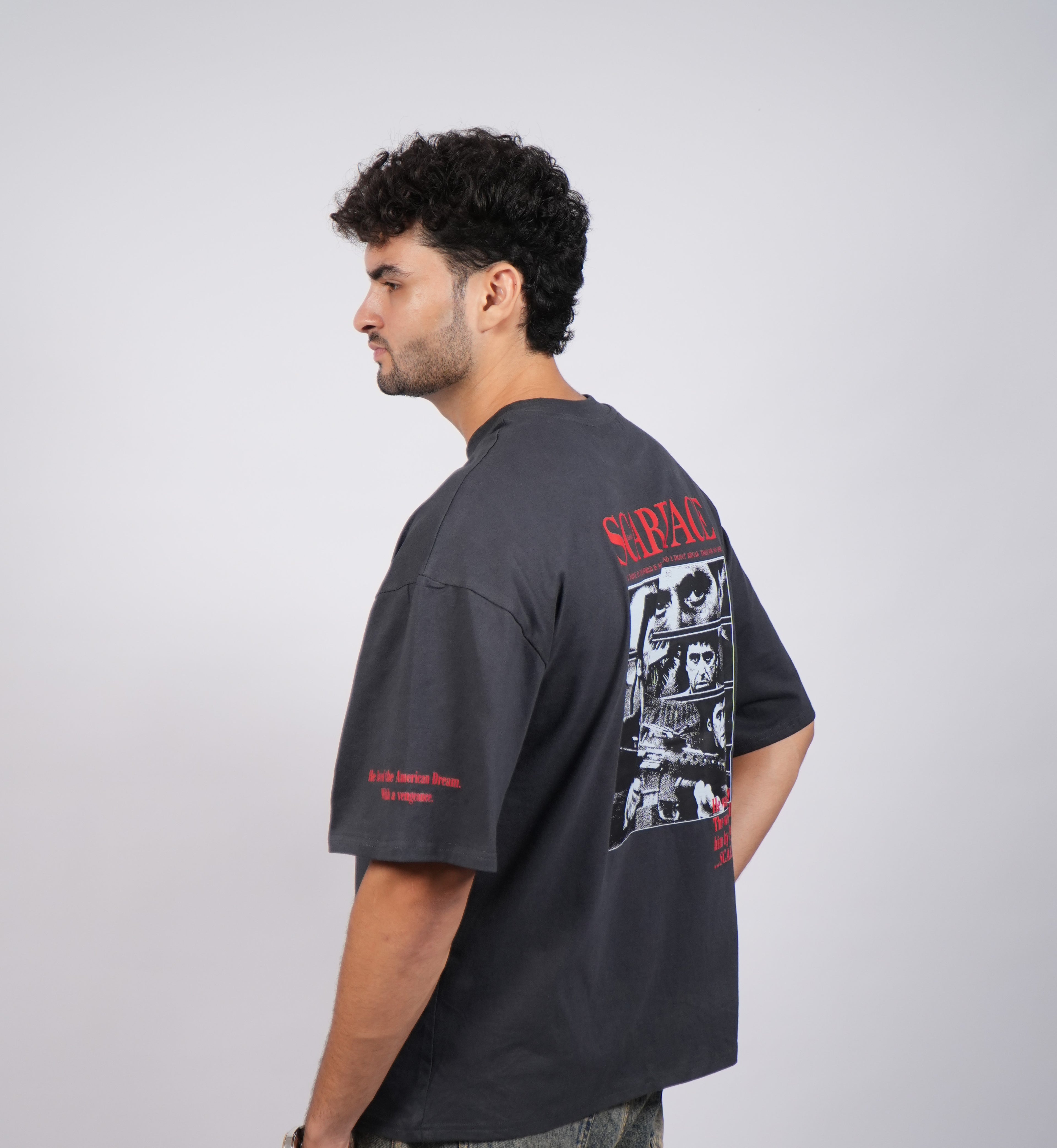 The Scarface Oversized Tee - Washed Black