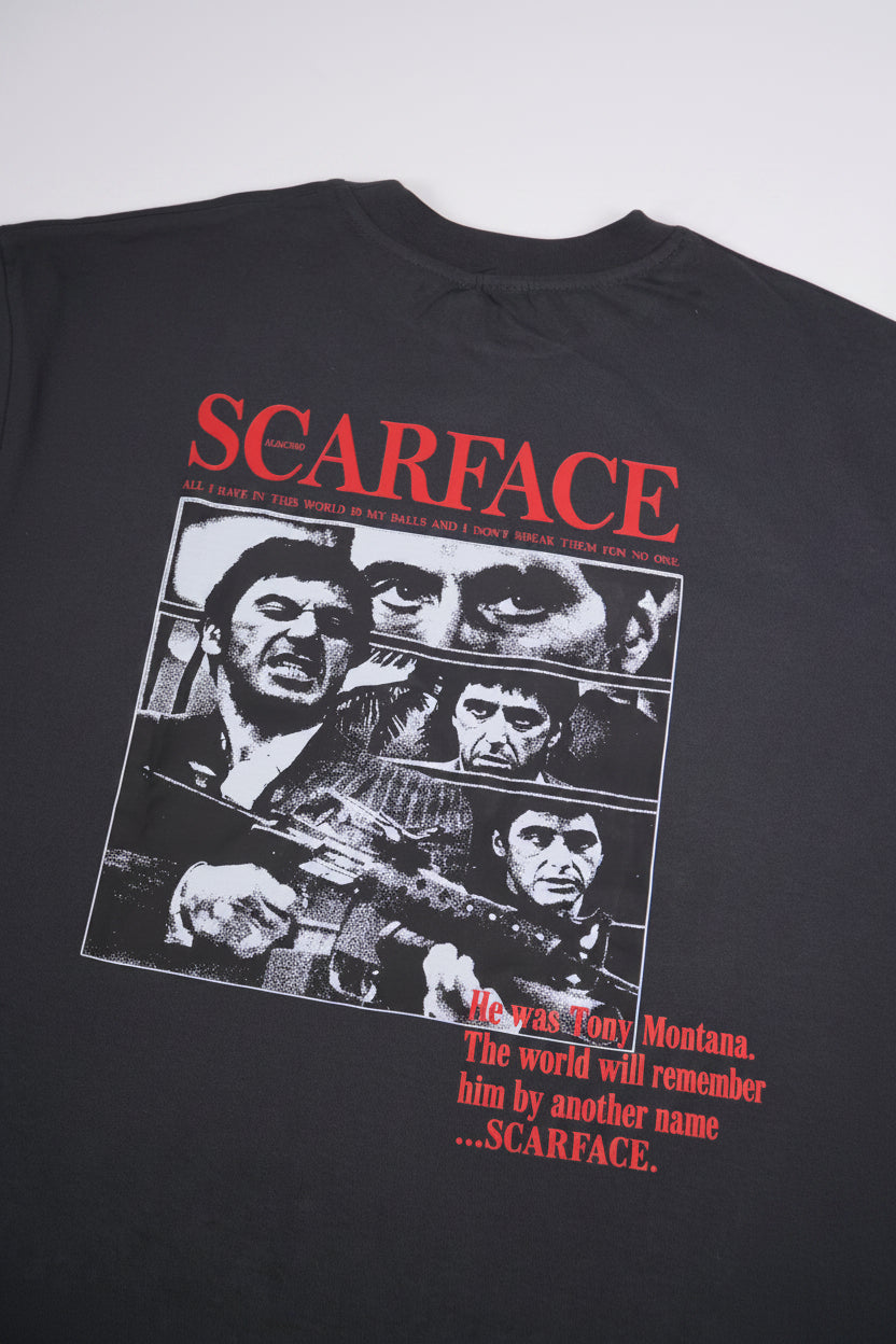 The Scarface Oversized Tee - Washed Black