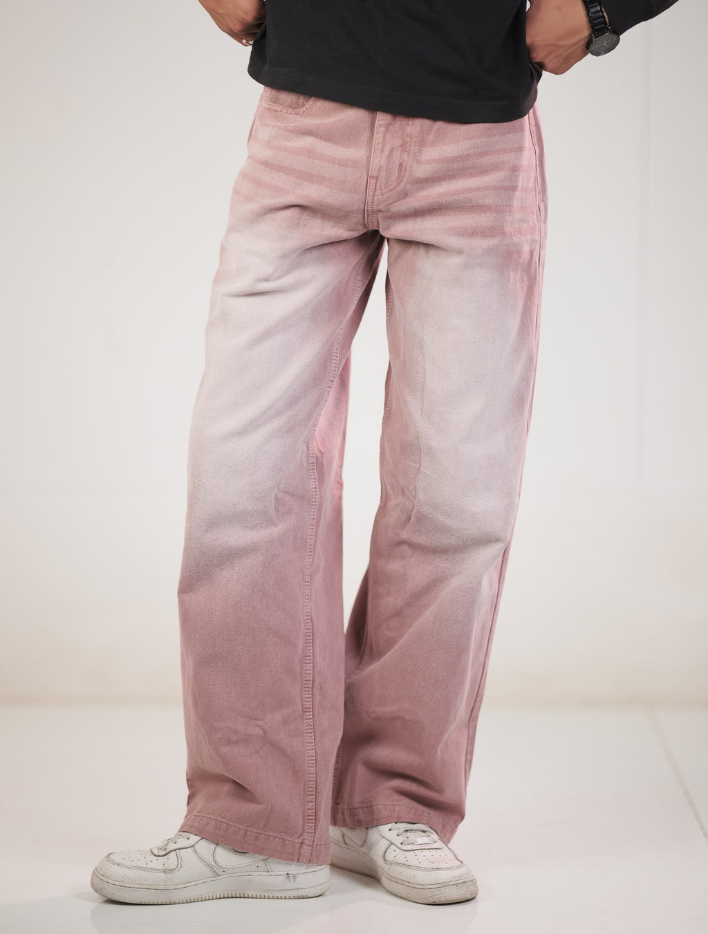 Rose Wash Unisex Wide-Leg Jeans