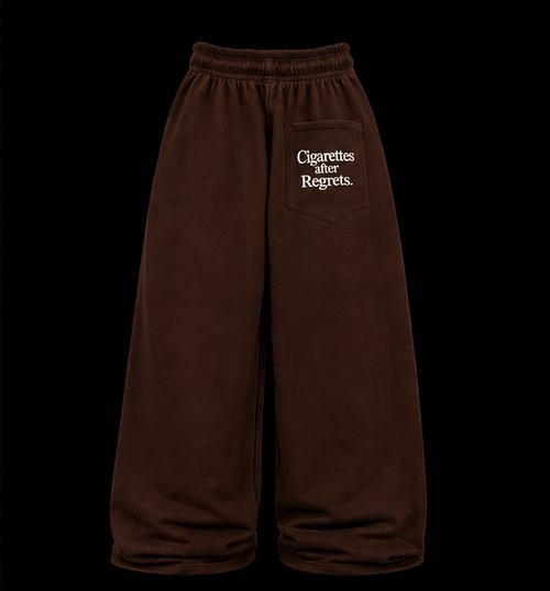 Cigarettes After Regrets Wide Leg Joggers - Dark Brown