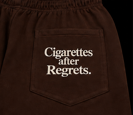 Cigarettes After Regrets Wide Leg Joggers - Dark Brown