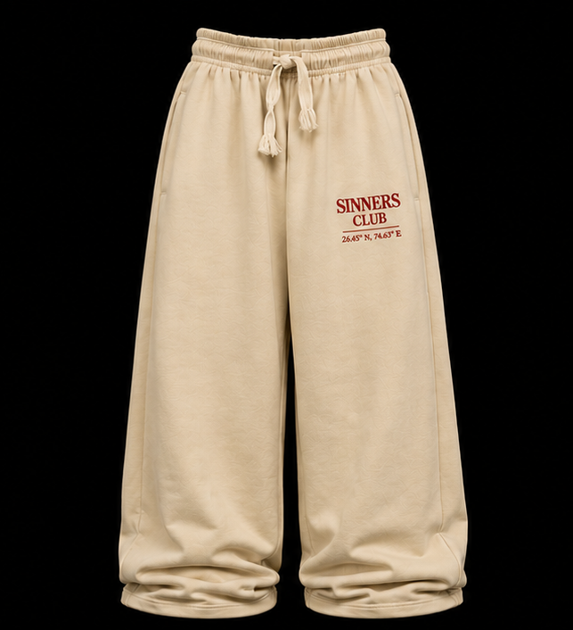 Control Your Whoremones Wide Leg Sweatpants - Cream