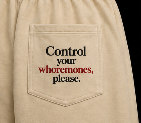 Control Your Whoremones Wide Leg Sweatpants - Cream