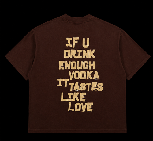 Hakuna Ma'Vodka Oversized Tee - Brown